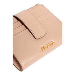 Prada Vitello Move Card Holder Wallet Cipria Beige Leather Logo